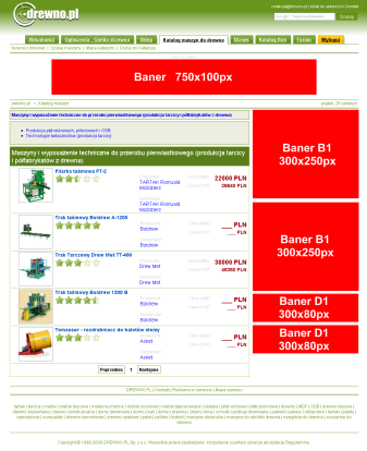 Banery na stronach Katalogu Maszyn